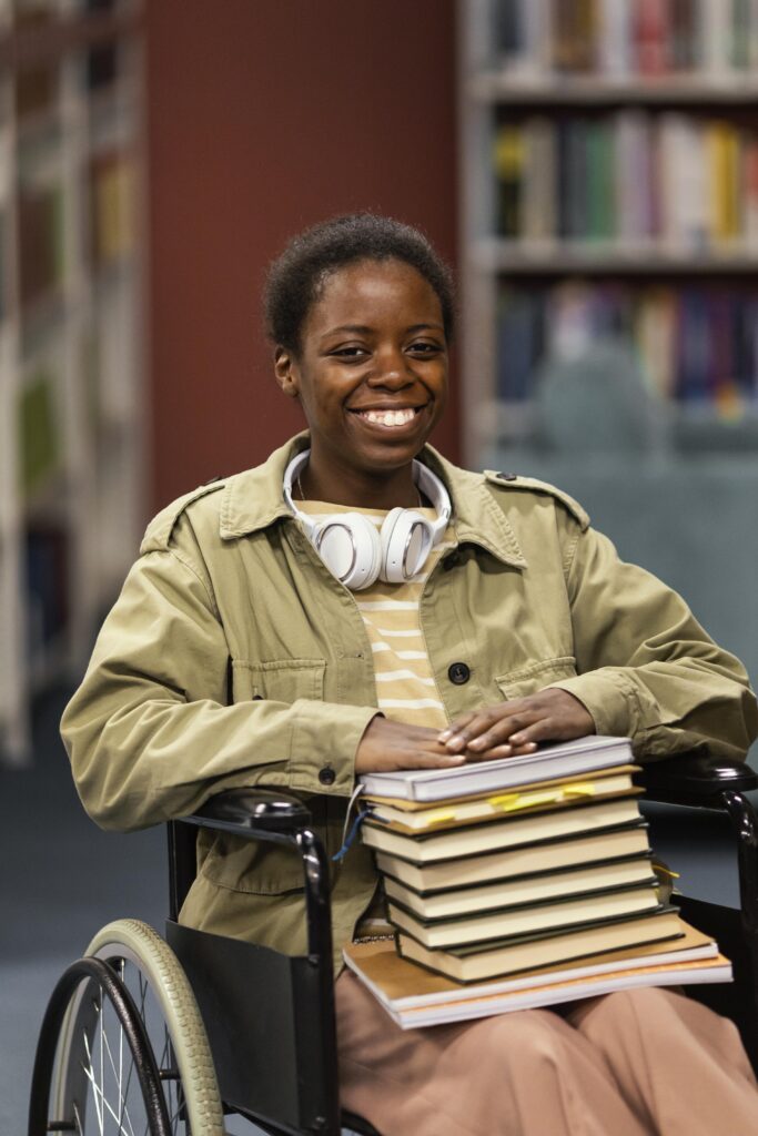 portrait-student-wheelchair-library